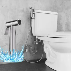 Luxury Stainless Steel Handheld Bidet Shattaf Toilet Spray Kit with Adapter Hose