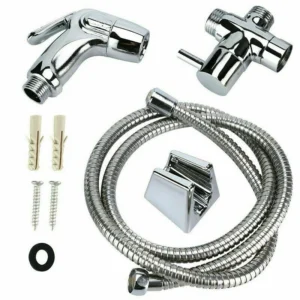 Stainless-Steel Handheld Bidet Spray Shower Head Toilet Shattaf Adapter Hose Kit